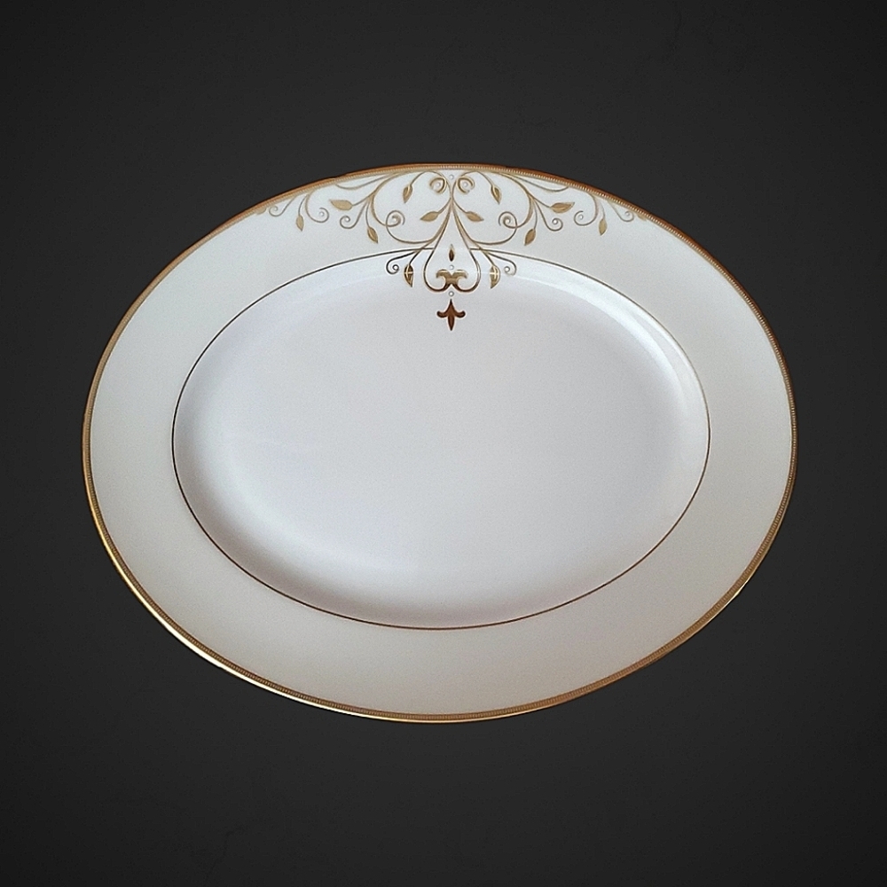 Lenox Opal Innocence Scroll Gold Oval Platter